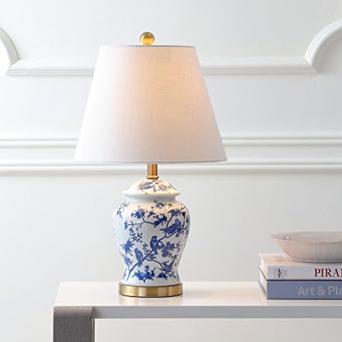 JONATHAN Y Penelope Ginger Jar 22" LED Table Lamp, Blue/White