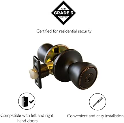 Design House Terrace Keyed Entry Door Knob, Oil Rubbed Bronze