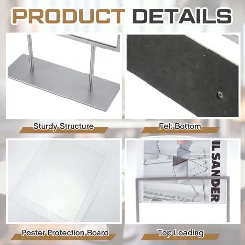 Zhengmy 1 Pack Tabletop Sign Holder, 11" w × 8.5" h, Landscape, White