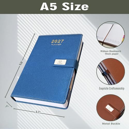 2027 Daily Planner – One Page Per Day, 12-Month Calendar Book(Jan–Dec 2027)
