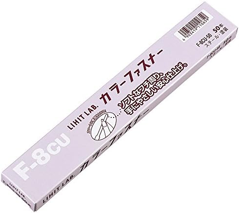 Lihit Lab F8CU-50 Paper Fasteners, Pack of 50, Gray