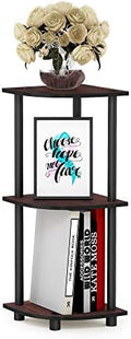 Furinno TURN-N-TUBE Corner Shelf, 3-Tier Corner Bookshelf, Display Storage Shelves with Open Shelves, for Organization and Storage, Living Room, Home Office, Garage, Dark Cherry