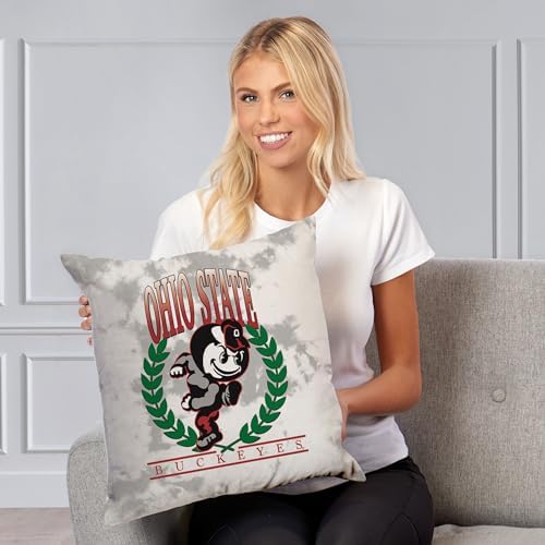 Northwest NCAA Ohio State Buckeyes Hipster Double-Sided Printed Throw Pillow, Soft Decorative Polyester Fan Cushion, Couch Bed or Game Room Decor, 18 x 18 in