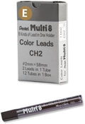 Pentel Arts 8 Colour Pencil Lead Refill, Brown, 24 Pieces of Lead (CH2-E)