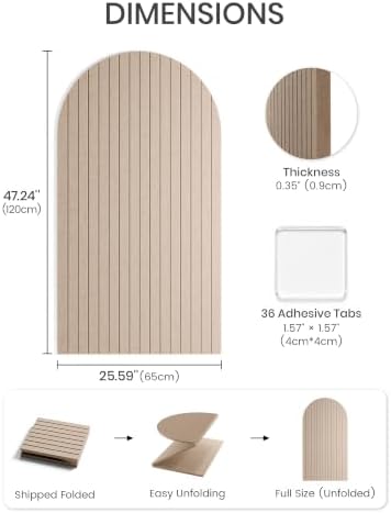 Large Arched Felt Bulletin Board 47.2''×25.5'', Taupe