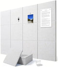 Felt Wall Tiles Bulletin Board Large Cork Board Alternative 12 Pack 11.81”x11.81”x0.47” Felt Pin Board Tack Board with Safe Removable Adhesive Tabs for Home Office School 48x36(Light Camel)