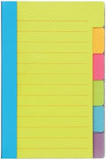 Redi-Tag Divider Sticky Notes, Tabbed Self-Stick Lined Note Pad, 60 Ruled Notes, 4 x 6 Inches, Assorted Neon Colors (29500)