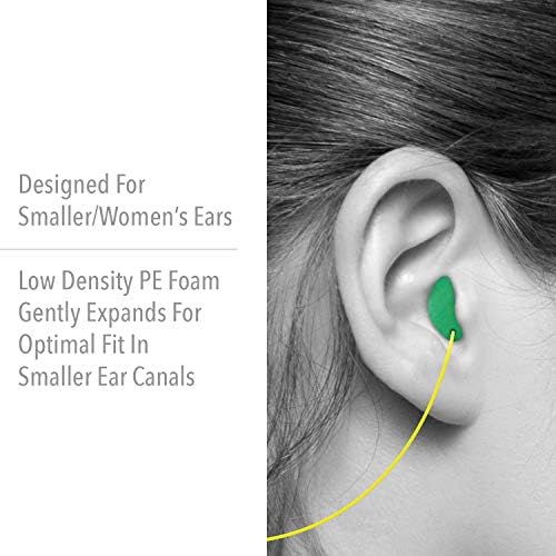 Howard Leight by Honeywell Max Lite Low Pressure Corded Disposable Foam Earplugs, 100 Pairs (LPF-30), Green