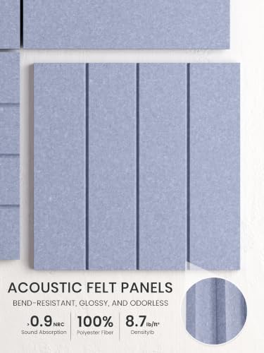 Bumusty 36" x 24" Large Cork Board Alternative, Soft Periwinkle