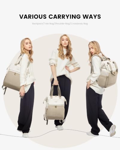 LOVEVOOK Laptop Backpack for Women with Giant Tumbler Holder, 15.6 Inch Work Laptop Bag with USB Port, Fashion Teacher Nurse Backpack Purse, Waterproof Travel Computer Backpack, 2PCS,Leopard
