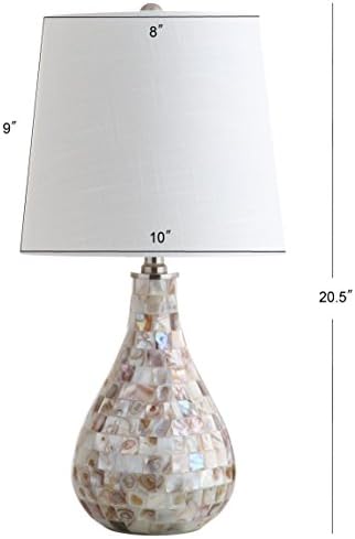 JONATHAN Y Mona Coastal Mini LED Table Lamp 20.5" Bedside, Seashell