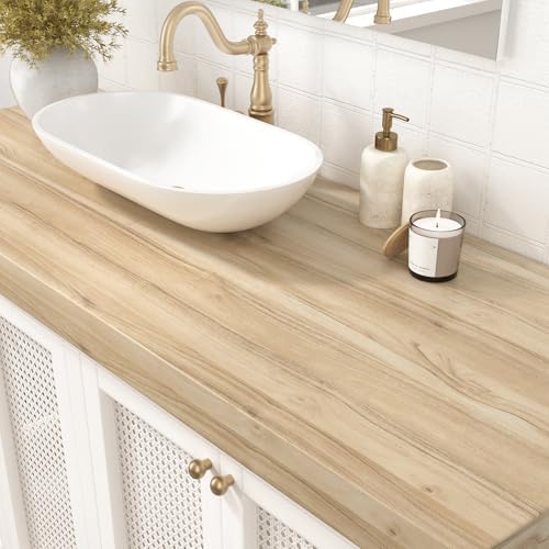 WESTICK Light Wood Contact Paper Peel and Stick Countertops Waterproof