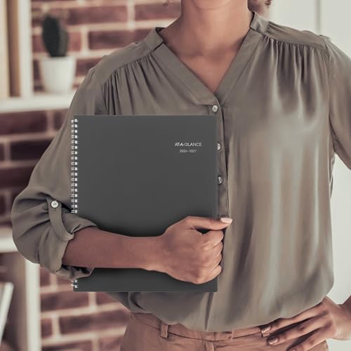 AT-A-GLANCE Planner 2026-2027 Weekly & Monthly Academic 12-Month July-June, 8-1/2" x 11", DayMinder, Charcoal (AYC54545)