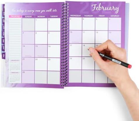 RE-FOCUS THE CREATIVE OFFICE 2026 Calendar Planner 13 month with To-Do Lists for Tasks, Notes or Appointments. Sturdy Planner for At-A-Glance View of Daily Schedule & Weekly Agenda- Purple
