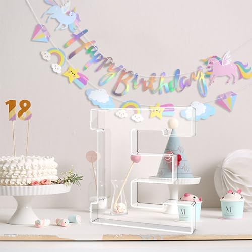 11" Acrylic Letter Charcuterie Tray,Fillable Alphabet & Number Box(Letter E)