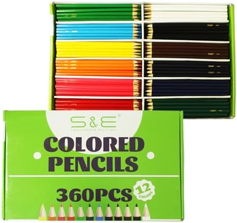 S & E TEACHER'S EDITION Colored Pencils, 360Pcs