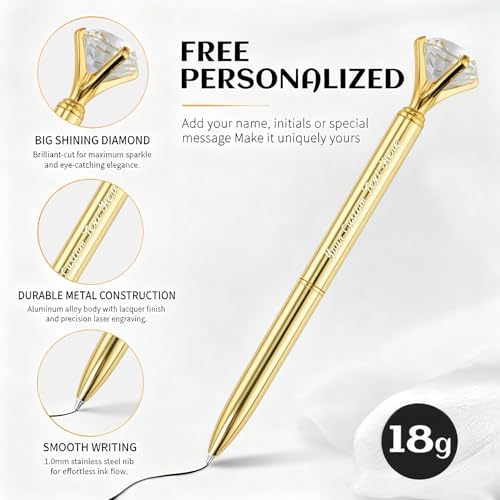 HISHER 20 Pack Custom Crystal Ballpoint Pens Smooth ABS Plastic Twist Pen