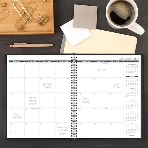 AT-A-GLANCE 2027 Planner, Monthly, 15-Month Jan-Mar, 9" x 11", Unruled Daily Blocks, Black (702600527)