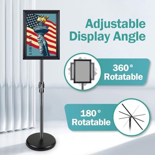 8.5x11 Sign Stands for Display, Adjustable Sign Holder Black 1-Pack