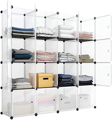 Savins gt1-zj 16-Cube Storage Shelf Cube Shelving Bookcase Bookshelf Organizing Closet Toy Organizer Cabinet White Color
