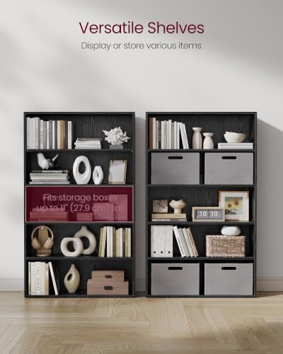 VASAGLE 5-Tier Bookshelf, Storage Organizer, 9.4 x 31.5 x 52.5 Inches
