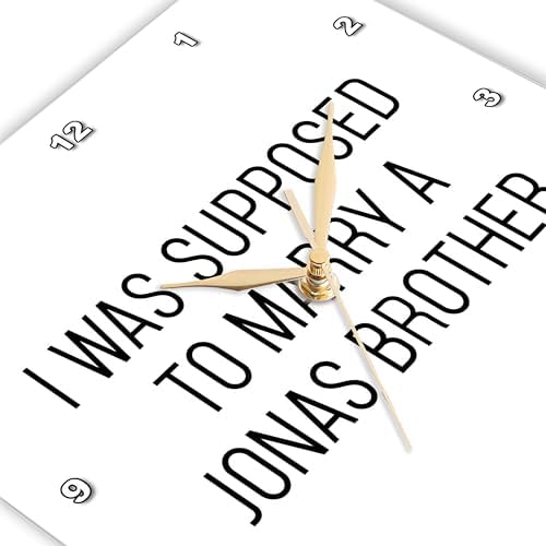 3dRose Wall Clock Silent - 13 inch - I was Supposed to Marry A Jonas Brother - Anne Collections Quotes