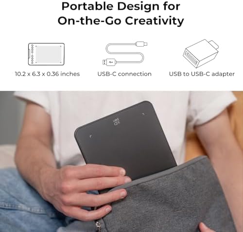 XPPen Updated Deco Mini7 V2 Drawing Tablet-16384 Levels of Pressure Battery-Free Stylus, 7 x 4 OSU Drawing Pad, 8 Hotkeys for Digital Art, Teaching, Gaming Graphic Tablet for Chrome, PC, Mac, Android