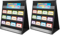 EAMAY Desktop Pocket Chart, Tabletop Teaching Classroom Pocket Charts Double-Side and self-Standing Pocket Chart for Kindergarten, Home Use or Classroom (Black) (Pack of 2)