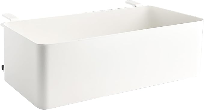 Desk Side Storage Hold Up To 11lbls Hanging Side Of Desk Organizer Clamp On Table Edge To Store Office Accessories, Gaming Devices, Cups For Office, Living Room, Dinning Room (White)