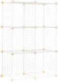 Amazon Basics 6 Cube Wire Grid Storage Organizer, Stackable Storage Cubes, Modular Closet Organizer Shelves, 14.6" D x 30.3" W x 44.8" H, White
