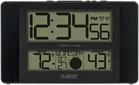 La Crosse Technology Atomic Digital Wall/Table Clock, 11.1" x 6.5" (513-1417BS)
