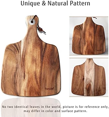 hecef Cheese Board set of 3,a Acacia Wood Cheese Plate, a Knife, a Fork, Charcuterie Board Platter Slate Serving Set for Appetizer Birthdays, Weddings, Housewarming (Cheese board with 2 knives)