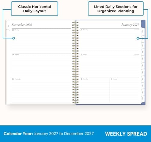 Blue Sky 2027 Weekly & Monthly Planner Calendar, 8.5"x11", Elenora