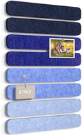 JBER Felt Strip Board 13" x 2", 8 Pack Cork Board Alternative, Denim Haze