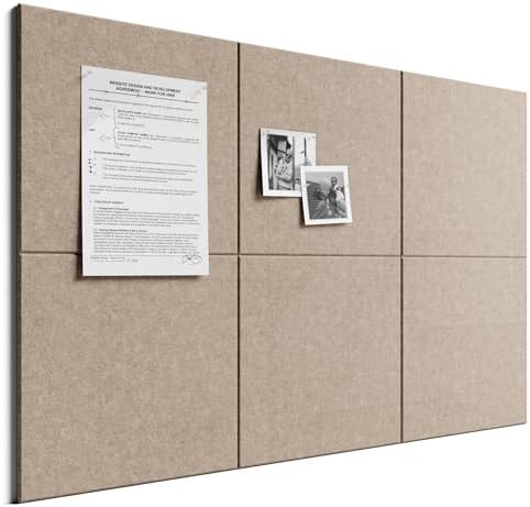 Bumusty 36"x 24" Large Felt Bulletin Board Tiles, Taupe