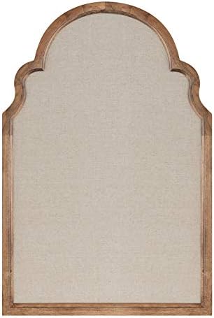 Kate and Laurel Hogan Farmhouse Framed Arch Fabric Pinboard, 24 x 36, Natural Rustic, Decorative Bulletin Board for Wall