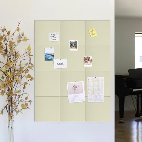 48" x 24" Cork Board Alternative, 8 Pack Felt Bulletin Board Tiles with 30 Adhesive Tabs Wall Push Pin Board for Office Classroom Bedroom Decor