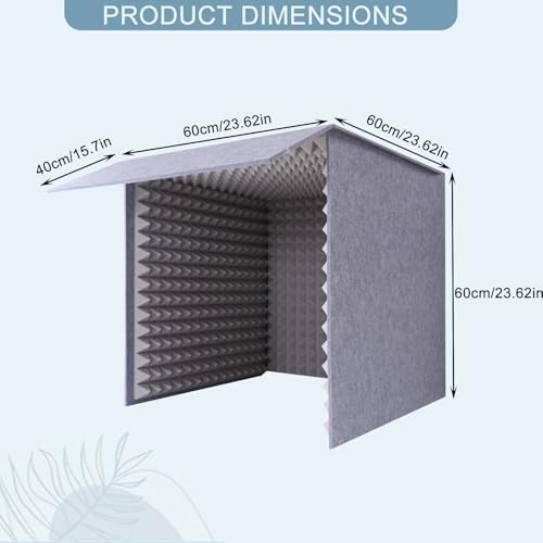 Desktop Soundproof Cover, Portable Vocal Booth, Microphone Isolation Booth Cube