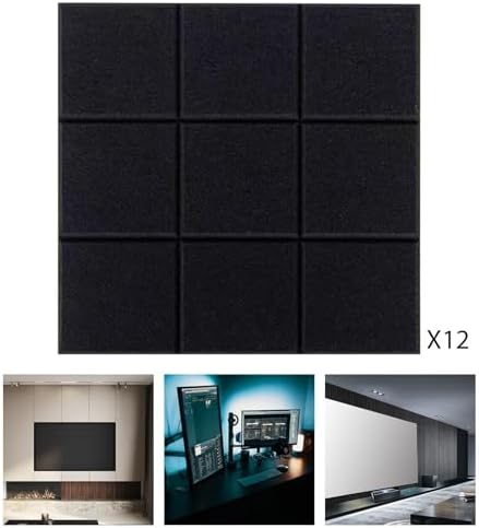 12x Acoustic Panels, Acoustic Treatment Panel, Stylish Sound Absorbing Panels Soundproof Panels for Office Game Room Supplies