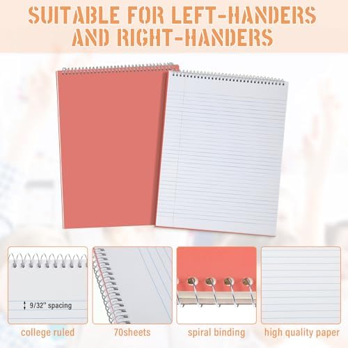 Resurhang 6 Pack Office Steno Pads, Assorted Color, Classic Style