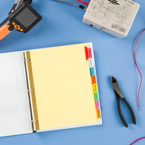 Avery 8-Tab Binder Dividers for School, Medical Office Supply, or Home Organization, Insertable Multicolor Big Tabs, 6 Sets (11111)