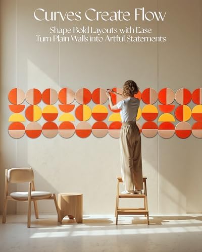 Semi-Circular Felt Wall Tiles for Bulletin Boards, Dusk