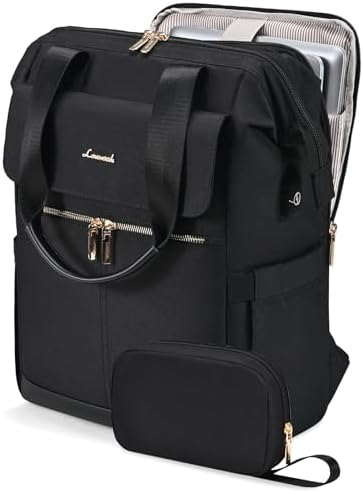 LOVEVOOK 17.3 Inch Laptop Backpack for Women, Large Capacity Travel Backpack with Organizer Bag, Waterproof Carry on Backpack Work Bag with USB Port, Teacher Nurse Backpack Purse, 2PCS