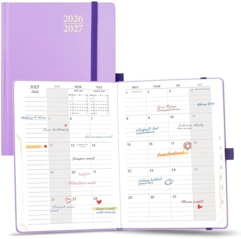 POPRUN Monthly Planner 2026-2027, 6.25" x 8.5", Academic Calendar Book