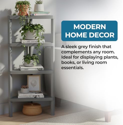 Honey-Can-Do Grey 4-Tier Corner Shelf