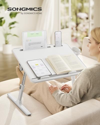 SONGMICS Bed Laptop Desk, Foldable, Adjustable Height, 15.7 x 22 Inches