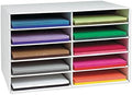Classroom Keepers 12" x 18" Construction Paper Storage, 10-Slot, White, 17"H x 27"W x 19"D, 1 Unit