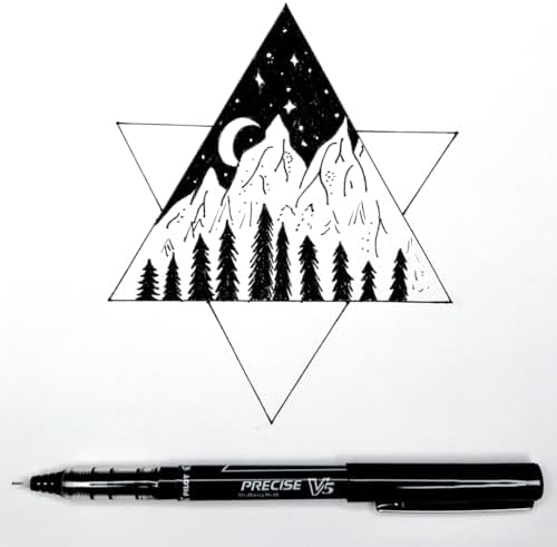 PILOT Precise V5 Rollerball Pens,Extra Fine Point 0.5 mm Black Pens,Black,- Ideal for School,Journaling & Office Writing,12 Count (Pack of 2)