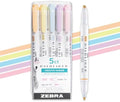 Zebra Pen MILDLINER No Bleed Highlighter, Gentle Colors, Dual Tip, 5-Pack