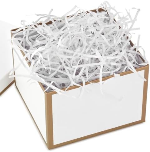 Hallmark Nesting Gift Boxes with Lids and Fill, 3-Pack (White and Gold)